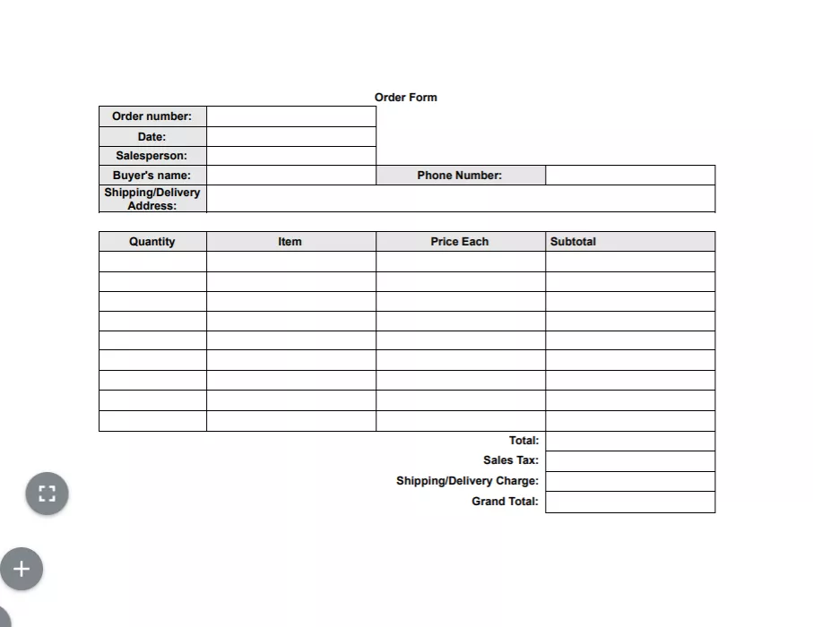 Fillable Form Order Form | Edit, Sign & Download in PDF | PDFRun